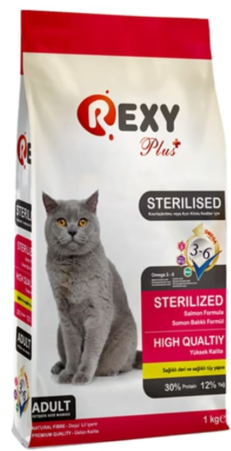 Rexy 1 Kg Yetişkin Somon Balıklı Kısırlaştırılmış Kedi Maması