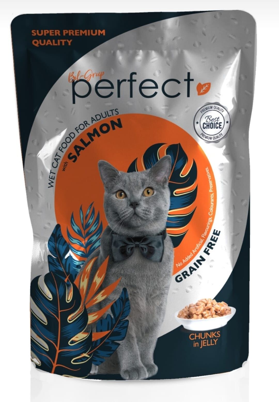 Perfect Premium Tahılsız Somon Balıklı Pouch Yaş Mama 85 gr (%100 Balık Eti)