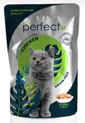 Perfect Premium Tahılsız Yavru Kedi Pouch Yaş Mama 85 gr (%100 Et)