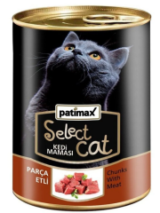 Patimax Sığır Etli Kedi Maması Konservesi 400 gr. (Parça Etli, İtalyan Menşeili)