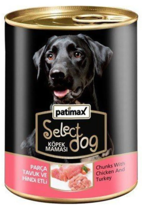 Patimax Tavuk ve Hindi Etli Yaş Köpek Maması Konservesi 400 gr. (Parça Etli, İtalyan Menşeili)