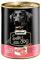 Patimax Tavuk ve Hindi Etli Yaş Köpek Maması Konservesi 400 gr. (Parça Etli, İtalyan Menşeili)