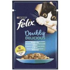 Felix Çifte Lezzet Kedi Maması 85 Gr. Pouch (Somon ve Sardalya)