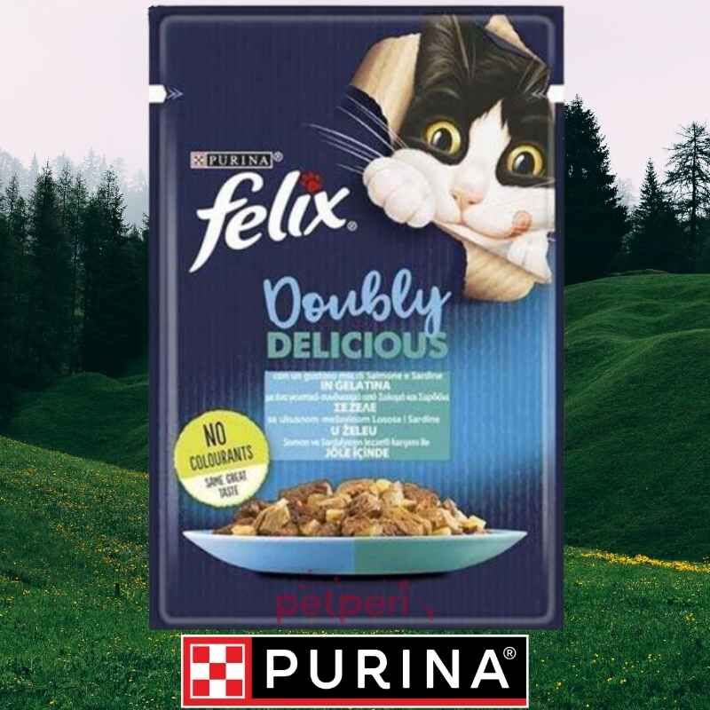 Felix Çifte Lezzet Kedi Maması 85 Gr. Pouch (Somon ve Sardalya)