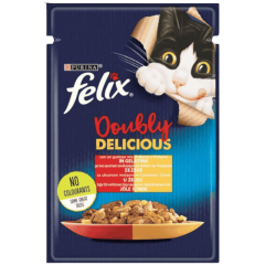 Felix Çifte Lezzet Kedi Maması 85 Gr. Pouch (Dana Ve Tavuk)