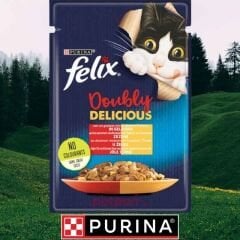 Felix Çifte Lezzet Kedi Maması 85 Gr. Pouch (Dana Ve Tavuk)