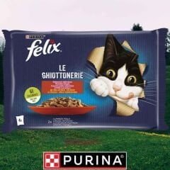 Felix 4'lü Kedi Maması 4x85 Gr. Pouch - Çiftlik Lezzetleri