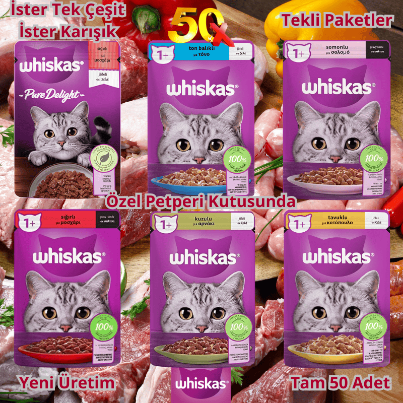 Whiskas 1+ Yetişkin Kedi Maması 85 Gr. Pouch - 50 Adet