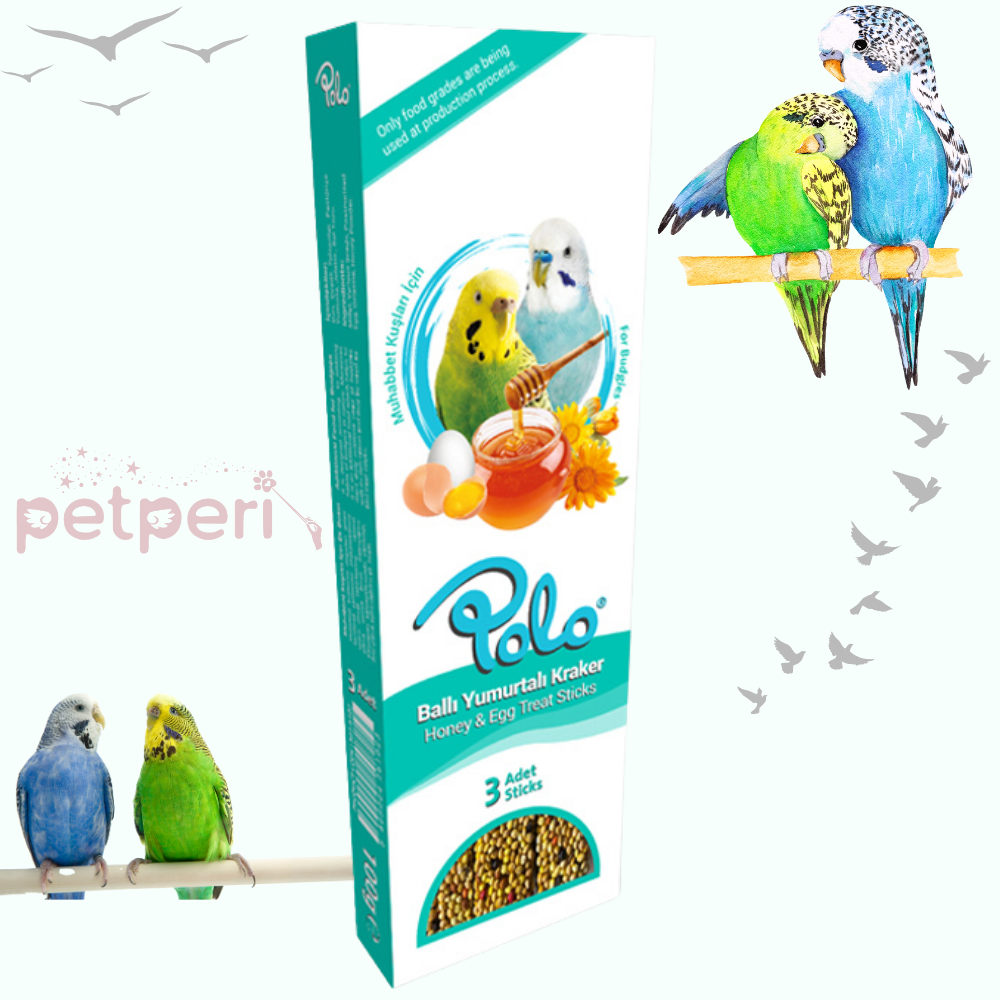 Polo Ballı Yumurtalı Muhabbet Kuşu Krakeri 3'lü